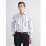 LC Waikiki LCW BUSINESS Lacivert Slim Fit Uzun Kollu Çizgili Erkek Gömlek