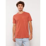 LC Waikiki Lcw Casual Bisiklet Yaka Kısa Kollu Erkek Tişört - Brick House Red - Sequoia Red