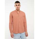 LC Waikiki Lcw Casual Regular Fit Hakim Yaka Uzun Kollu Keten Karışımlı Erkek Gömlek - Gülkurusu