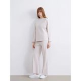 LC Waikiki Lcw Comfort Bej Beli Lastikli Geniş Paça Kadın Eşofman Altı - 2XL