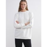 LC Waikiki LCW Comfort Beyaz Bisiklet Yaka Taşlı Kadın Sweatshirt