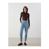 LC Waikiki LCW Comfort İndigo Beli Lastikli Mom Fit Kadın Jean Pantolon