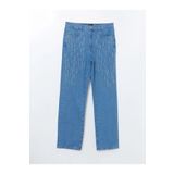 LC Waikiki LCW Comfort İndigo Beli Lastikli Straight Fit Taşlı Kadın Jean Pantolon