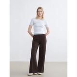LC Waikiki Lcw Comfort Kahverengi Beli Lastikli Geniş Paça Kadın Eşofman Altı - 3XL