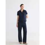 LC Waikiki Lcw Comfort Lacivert Beli Lastikli Geniş Paça Kadın Eşofman Altı - 3XL