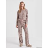 LC Waikiki LCW DREAM Ekru Leopar Desenli Kadın Pijama Takım