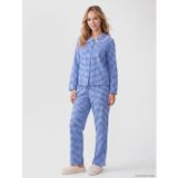 LC Waikiki LCW DREAM Lacivert Bebe Yaka Ekose Kadın Pijama Takım