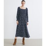 LC Waikiki LCW ECO Mavi Kare Yaka Çiçekli Elbise