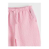 LC Waikiki LCW ECO Pembe Beli Lastikli Ekose Kız Çocuk Pantolon