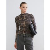 LC Waikiki LCW EVERYDAY Bej Dik Yaka Leopar Desenli Kadın Body