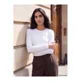 LC Waikiki LCW EVERYDAY Beyaz Düz Dar & Slim Uzun Kollu Kadın Body