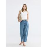 LC Waikiki Lcw Everyday Indigo Yüksek Bel Barrel Fit Kadın Jean Pantolon