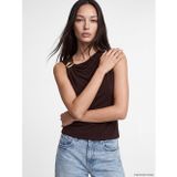 LC Waikiki LCW EVERYDAY Kahverengi Bisiklet Yaka Büzgülü Bluz