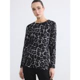 LC Waikiki LCW EVERYDAY Kahverengi Bisiklet Yaka Desenli Bluz