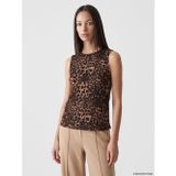LC Waikiki LCW EVERYDAY Kahverengi Bisiklet Yaka Leopar Desenli Bluz