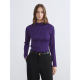LC Waikiki LCW EVERYDAY Mor Dik Yaka Dokulu Kadın Body