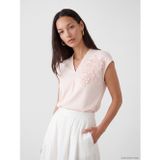LC Waikiki LCW EVERYDAY Pembe V Yaka Çiçek Aplikeli Bluz