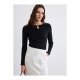 LC Waikiki LCW EVERYDAY Siyah Bisiklet Yaka Kadın Body