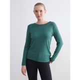 LC Waikiki LCW EVERYDAY Yeşil Bisiklet Yaka Puantiyeli Kadın Body