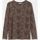 LC Waikiki LCW Grace Kahverengi Bisiklet Yaka Leopar Desenli Bluz