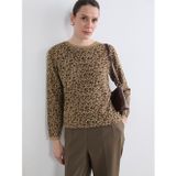 LC Waikiki LCW Grace Kahverengi Bisiklet Yaka Leopar Desenli Kadın Triko Kazak