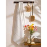 LC Waikiki Lcw Home %100 Pamuk Waffle Dokulu Banyo Havlusu 70X140 cm Ekru Upreshıne - Beyaz