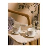 LC Waikiki LCW HOME Bej Çizgi Desenli 2 Kişilik Kahve Fincan Takımı 90 Ml T T