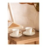 LC Waikiki LCW HOME Ekru Yıldız Desenli 2 Kişilik Porselen Kahve Fincan Takımı 90 Ml