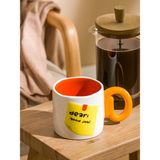 LC Waikiki Lcw Home Karışık Yazı Baskılı Seramik Kupa 450 ml - Karışık İşleme