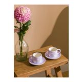 LC Waikiki LCW HOME Lila Çiçek Baskılı 2 Kişilik Porselen Kahve Fincan Takımı 100 ml
