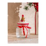 LC Waikiki LCW HOME Renksiz Yılbaşı Temalı Desenli Cam Kavanoz 20 Cm