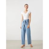 LC Waikiki Lcw Jeans Indigo Beli Lastikli Straight Fit Kadın Jean Pantolon