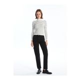LC Waikiki LCW Jeans Siyah Straight Fit Kadın Kargo Jean Pantolon