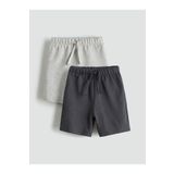LC Waikiki LCW Kids Antrasit Beli Lastikli Erkek Çocuk Şort 2'li