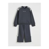 LC Waikiki LCW Kids Antrasit Bisiklet Yaka Fiyonk Detaylı Kız Çocuk Sweatshirt Ve Eşofman Altı