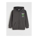 LC Waikiki LCW Kids Antrasit Minecraft Baskılı Erkek Çocuk Fermuarlı Sweatshirt S67652Z4
