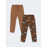 LC Waikiki Lcw Kids Baskılı Beli Lastikli Baskılı Erkek Bebek Eşofman Alt 2'li - 3 - 4 Yaş - Light