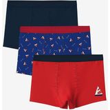 LC Waikiki LCW Kids Baskılı Erkek Çocuk Boxer 3'lü Pamuklu ve Esnek Kumaşla Konforlu Tasarım - 3 - 4 Yaş - Dropsuz - Blue