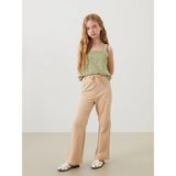 LC Waikiki Lcw Kids Bej Beli Lastikli Kız Çocuk Pantolon - 11 - 12 Yaş