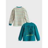 LC Waikiki Lcw Kids Bej Bisiklet Yaka Baskılı Erkek Çocuk Tişört 2'li - 2 - 3 Yaş