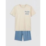 LC Waikiki Lcw Kids Bej Bisiklet Yaka Erkek Çocuk Şortlu Pijama Takımı - 8 - 9 Yaş