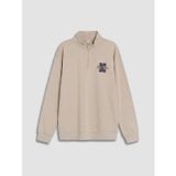 LC Waikiki LCW Kids Bej Dik Yaka Nakışlı Erkek Çocuk Kalın Sweatshirt