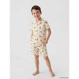 LC Waikiki Lcw Kids Bej Gömlek Yaka Erkek Çocuk Şortlu Pijama Takımı - 2 - 3 Yaş