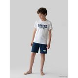 LC Waikiki Lcw Kids Beyaz Bisiklet Yaka Erkek Çocuk Baskılı Pijama Takımı