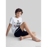 LC Waikiki Lcw Kids Beyaz Bisiklet Yaka Erkek Çocuk Beşiktaş Baskılı Pijama Takımı - 12 - 13 Yaş