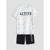 LC Waikiki Lcw Kids Beyaz Bisiklet Yaka Erkek Çocuk Şortlu Pijama Takımı - 8 - 9 Yaş