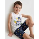 LC Waikiki Lcw Kids Beyaz Erkek Çocuk Şortlu Pijama Takımı - 3 - 4 Yaş
