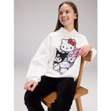 LC Waikiki LCW Kids Beyaz Kapüşonlu Hello Kitty Baskılı Kız Çocuk Sweatshirt