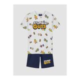 LC Waikiki LCW Kids Beyaz Stumble Guys Baskılı Erkek Çocuk Şortlu Pijama Takımı