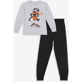 LC Waikiki Lcw Kids Bisiklet Yaka Baskılı Uzun Kollu Erkek Çocuk Pijama Takımı - 6 - 7 Yaş - Light